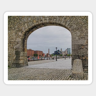 Through the arch to the Liverpool skyline Sticker